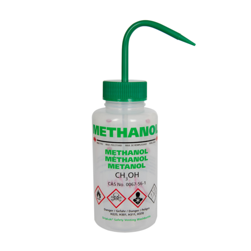 Wash Bottle 500ml, printed 'Methanol' (pk5)
