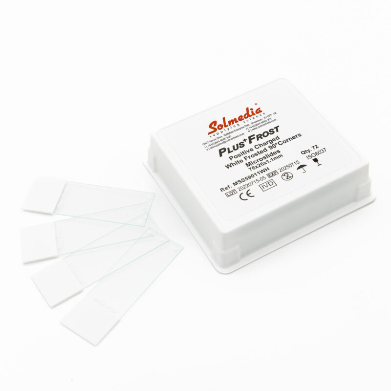 TOMO IHC Advanced Adhesive Microscope Slides 90°, White Solmedia