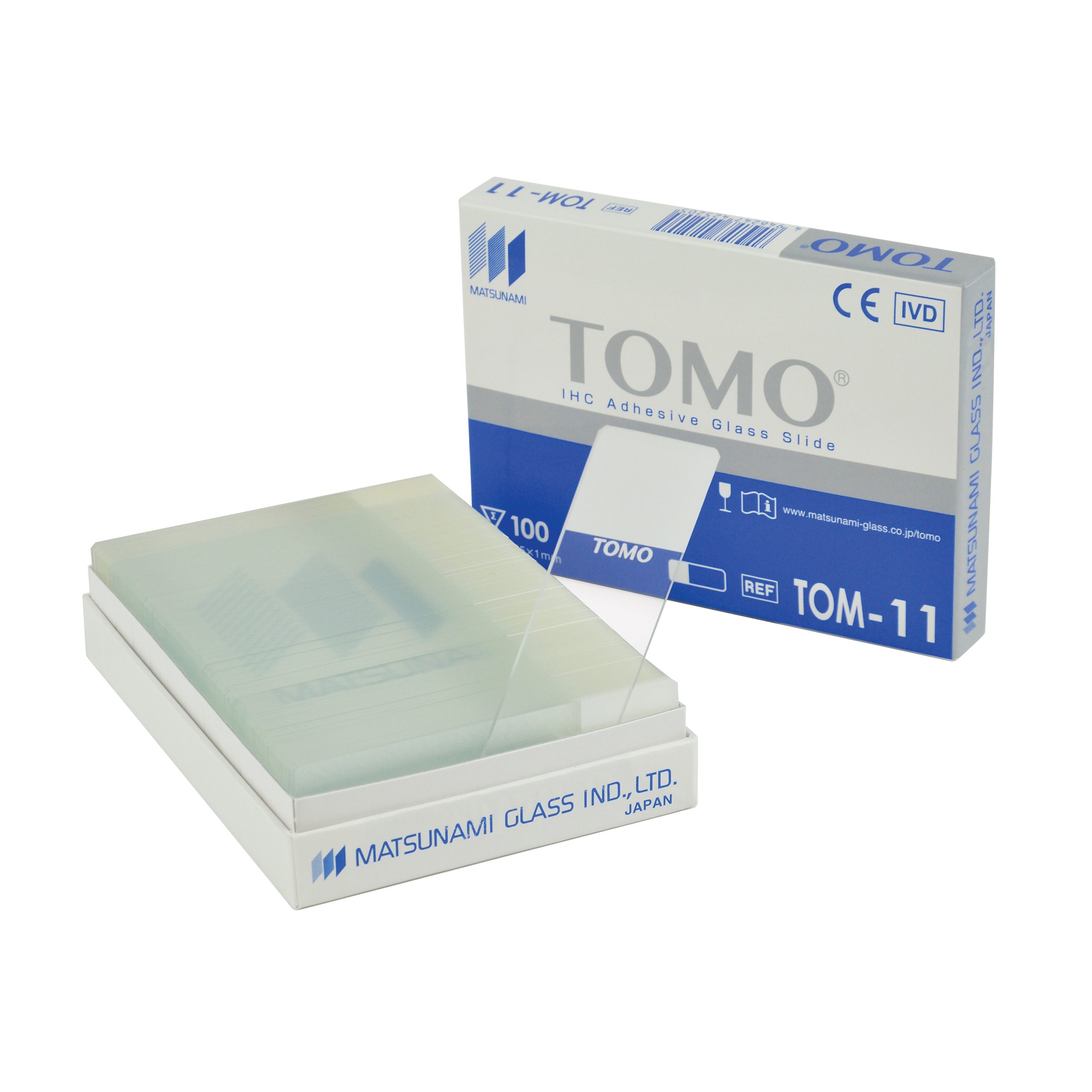 TOMO IHC Advanced Adhesive Microscope Slides 90°, White Solmedia