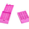 pink slotted cassettes with attached lids