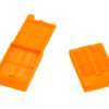 orange slotted cassettes with attached lids