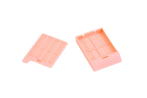 pink slotted cassettes with separate hinged lids