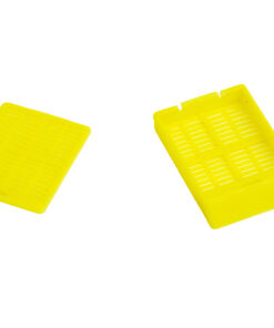 yellow slotted cassettes with separate hinged lids