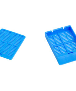 dark blue slotted cassettes with separate hinged lids