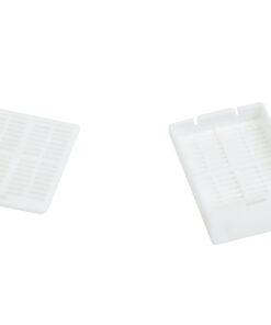 white slotted cassettes with separate hinged lids
