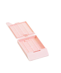 pink slotted cassette with moulded hinged lid