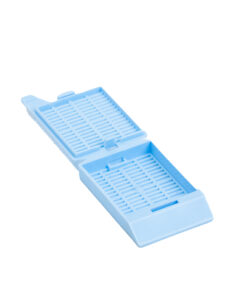 blue slotted cassette with moulded hinged lid